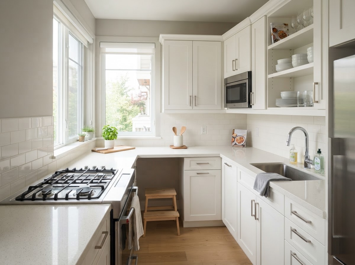 Compact apartment kitchen cleaning by Cleaning Luna apartment cleaning service in Elizabeth NJ