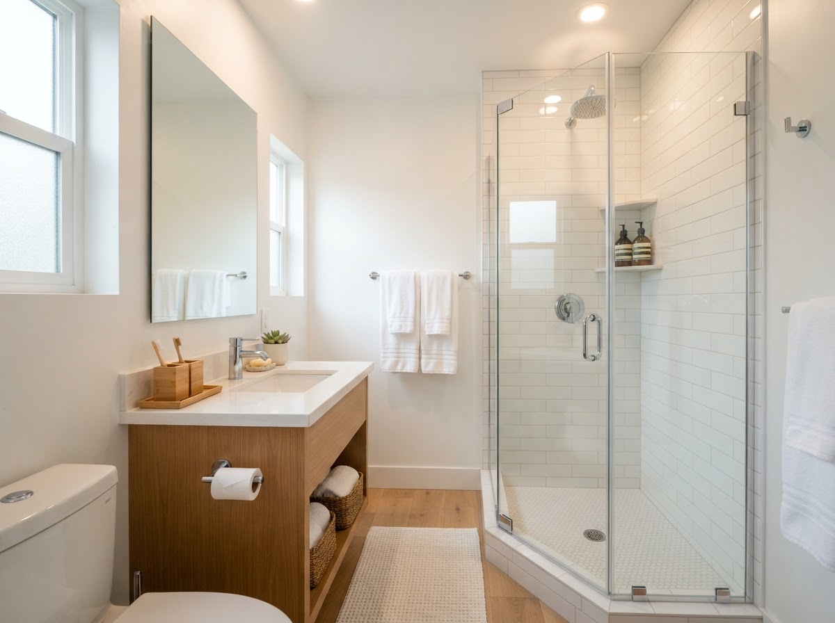 Sparkling apartment bathroom after Cleaning Luna apartment cleaning in Elizabeth NJ
