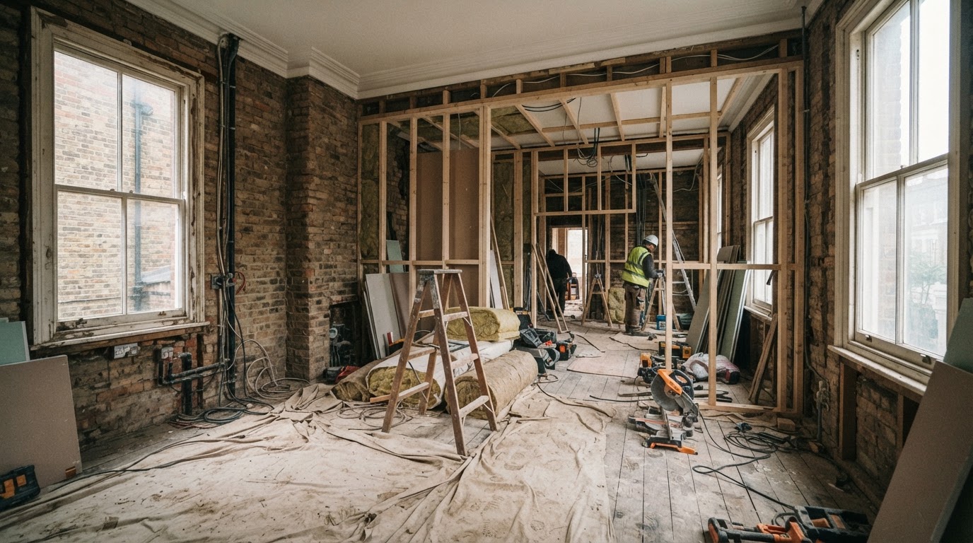 A UK property undergoing refurbishment — placeholder, replace with supplied HSPG project photograph