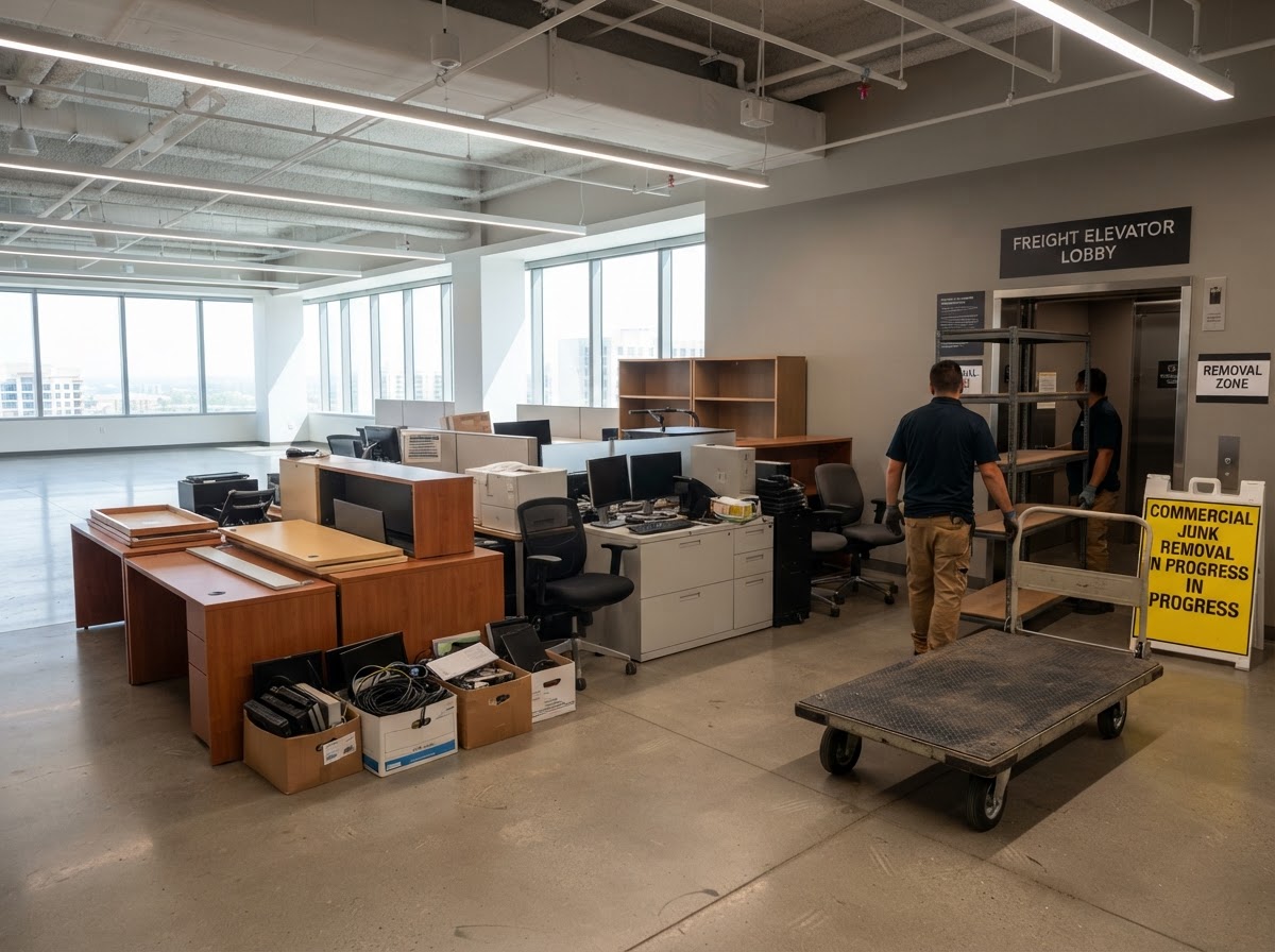 Commercial office furniture and business junk removal project