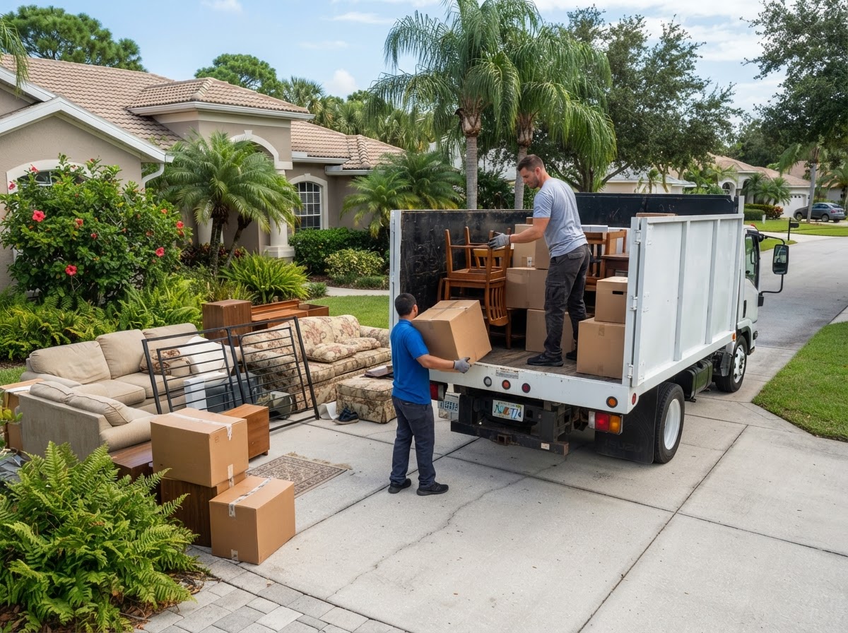 Residential junk removal and household debris hauling