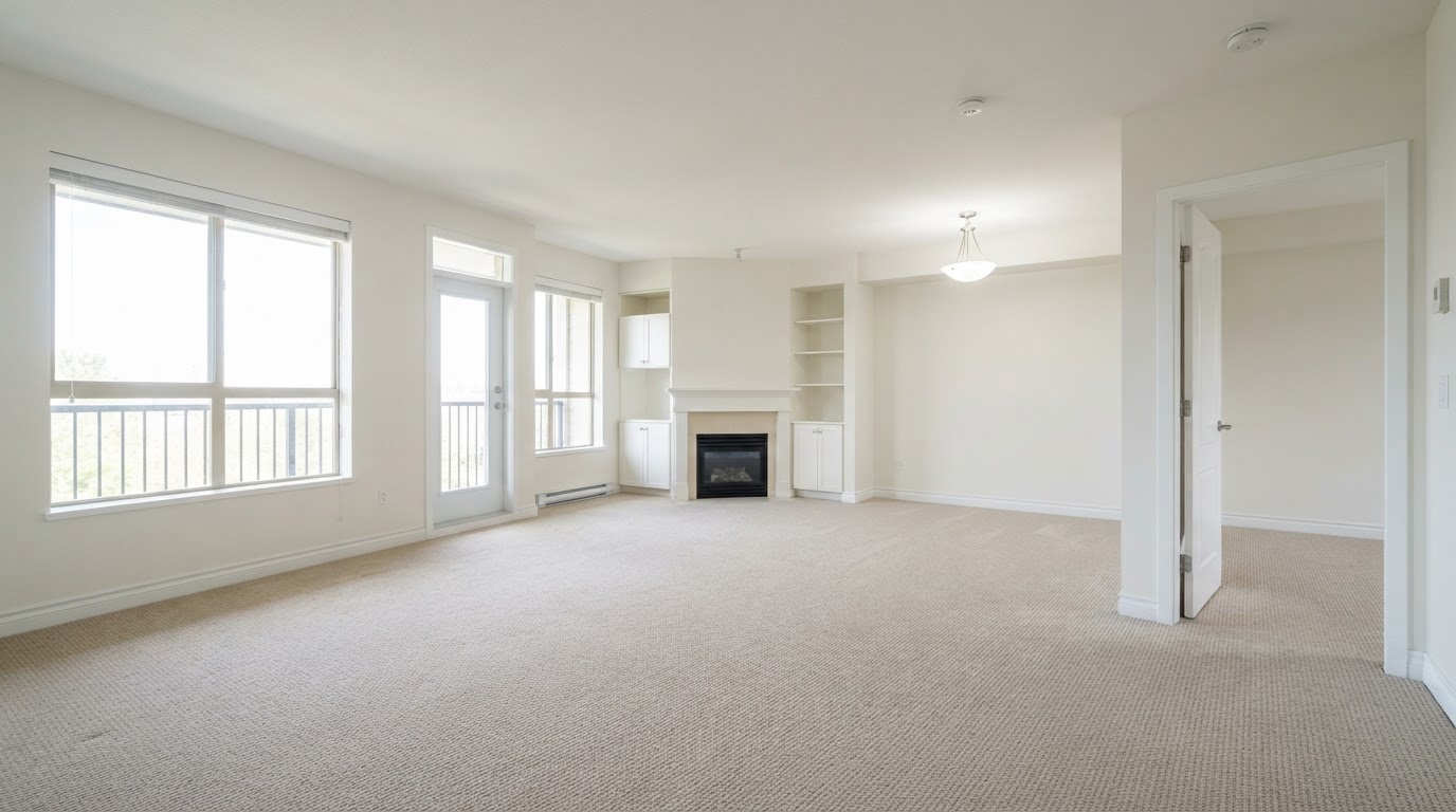 Same apartment after a turnover cleanout with unwanted contents removed and the unit ready