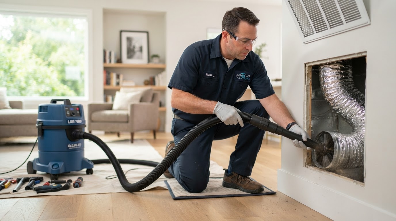 Air duct sanitizing and HVAC ductwork cleaning
