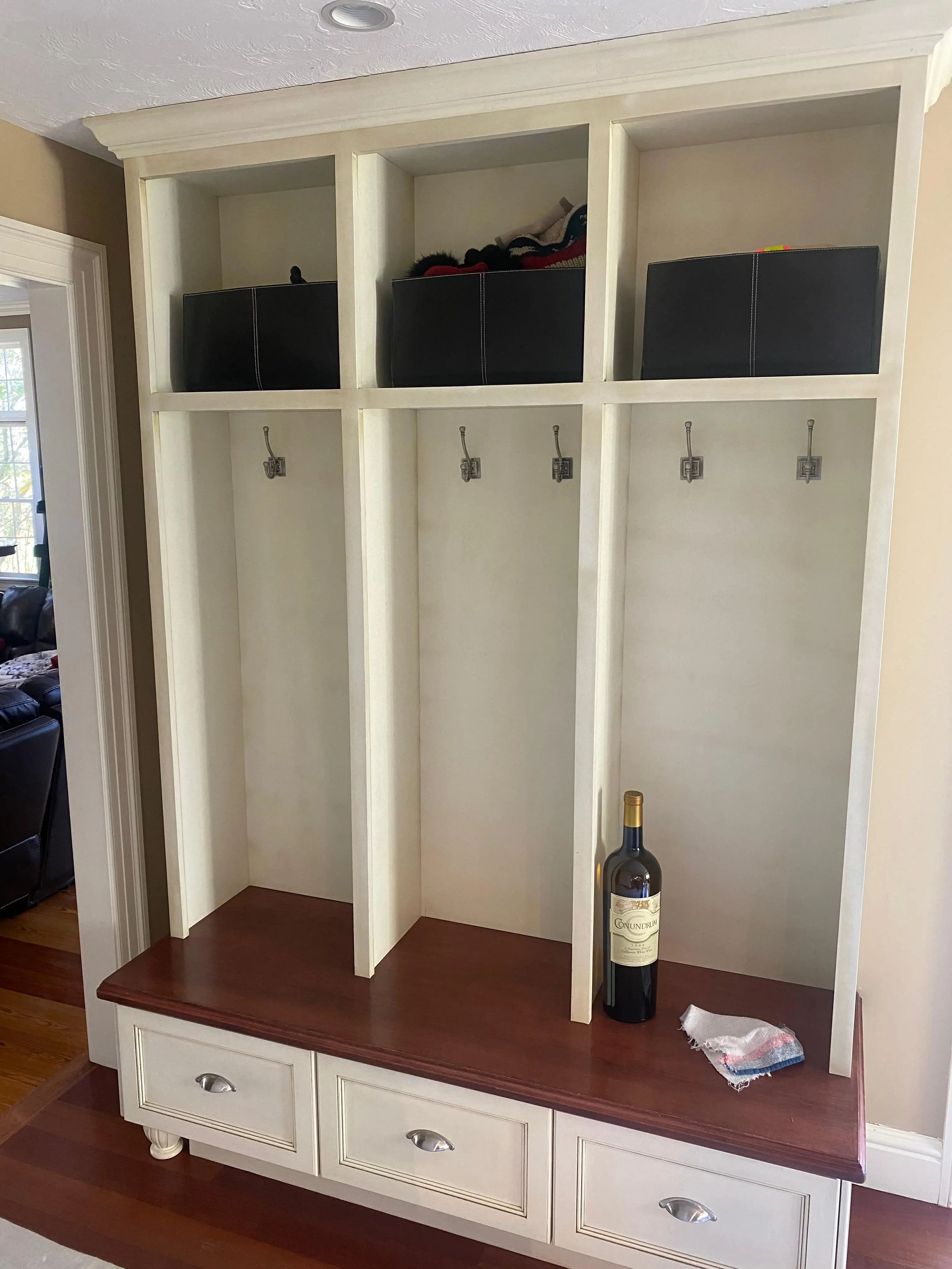 After Mudroom built-in unit refinished — Needham, MA