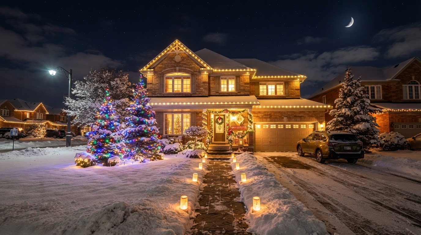 Candy Cane Cottage — a colourful and bright Christmas display in Ridgeway