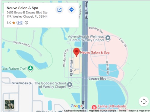 Map showing Neuvo Medical Spa at 2653 Bruce B Downs Blvd, Wesley Chapel, FL