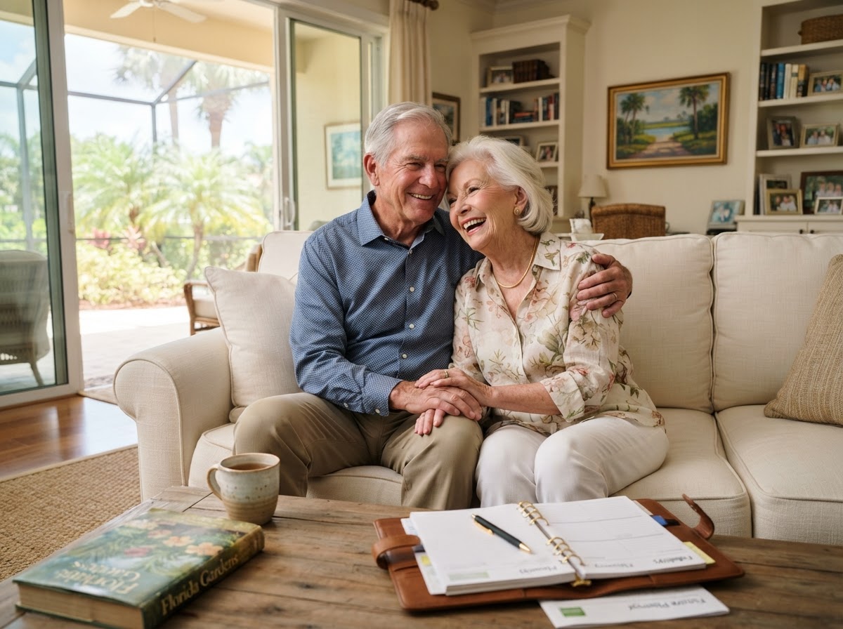 Senior couple feeling peaceful with final expense protection