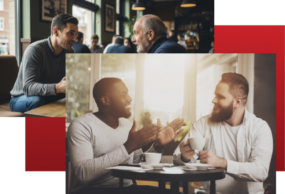 Men talking and sharing faith