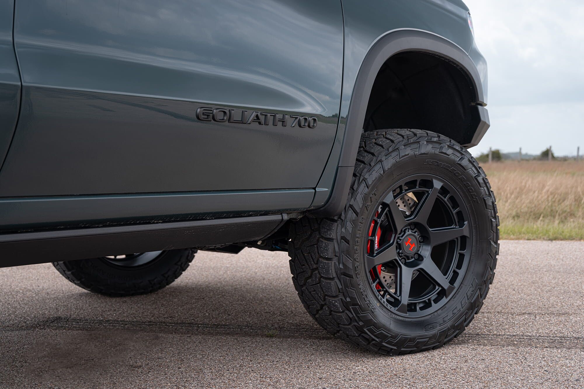20-inch Hennessey off-road wheels & 35-inch all-terrain tires