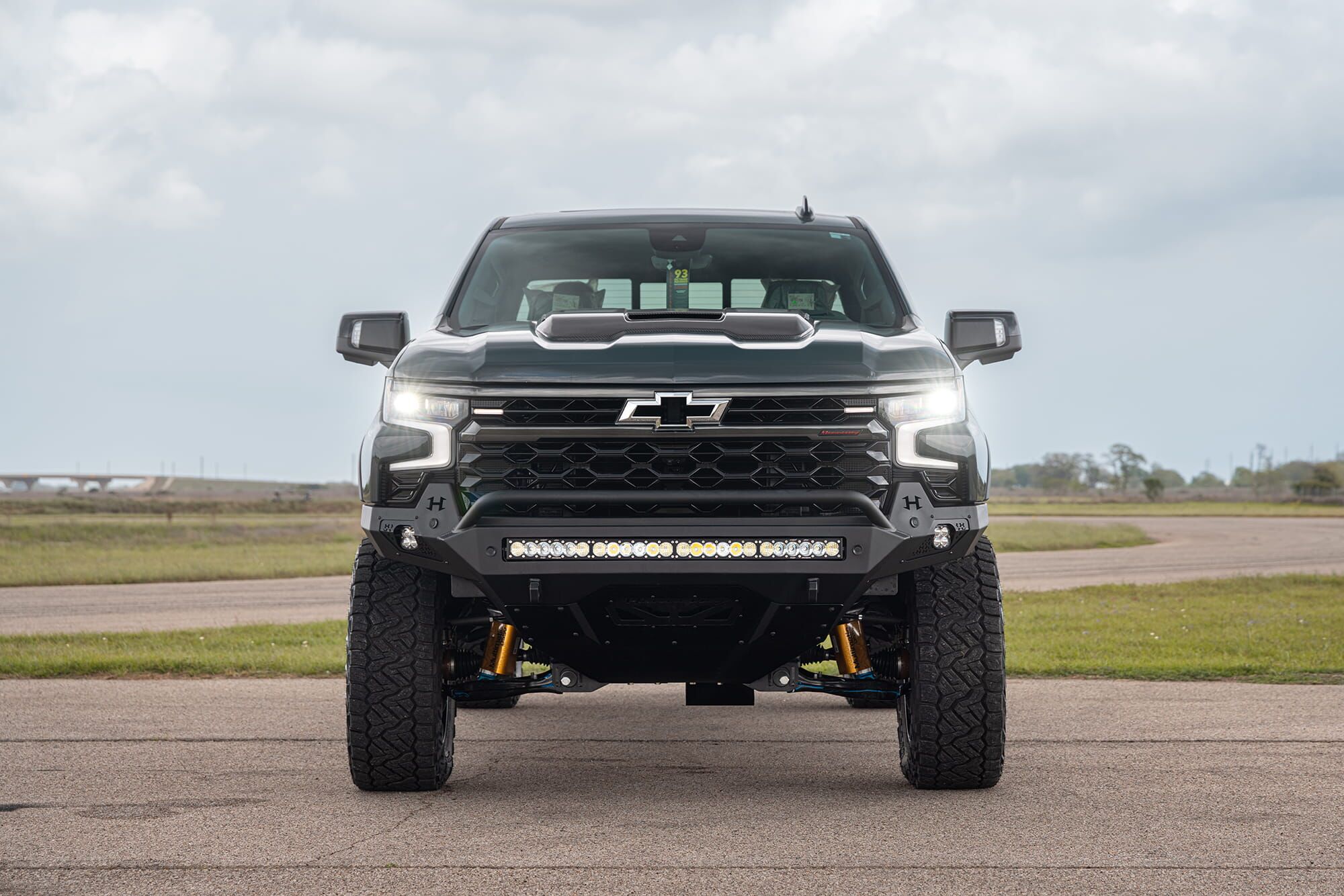 Hennessey GOLIATH steel front bumper with 40-inch LED light bar