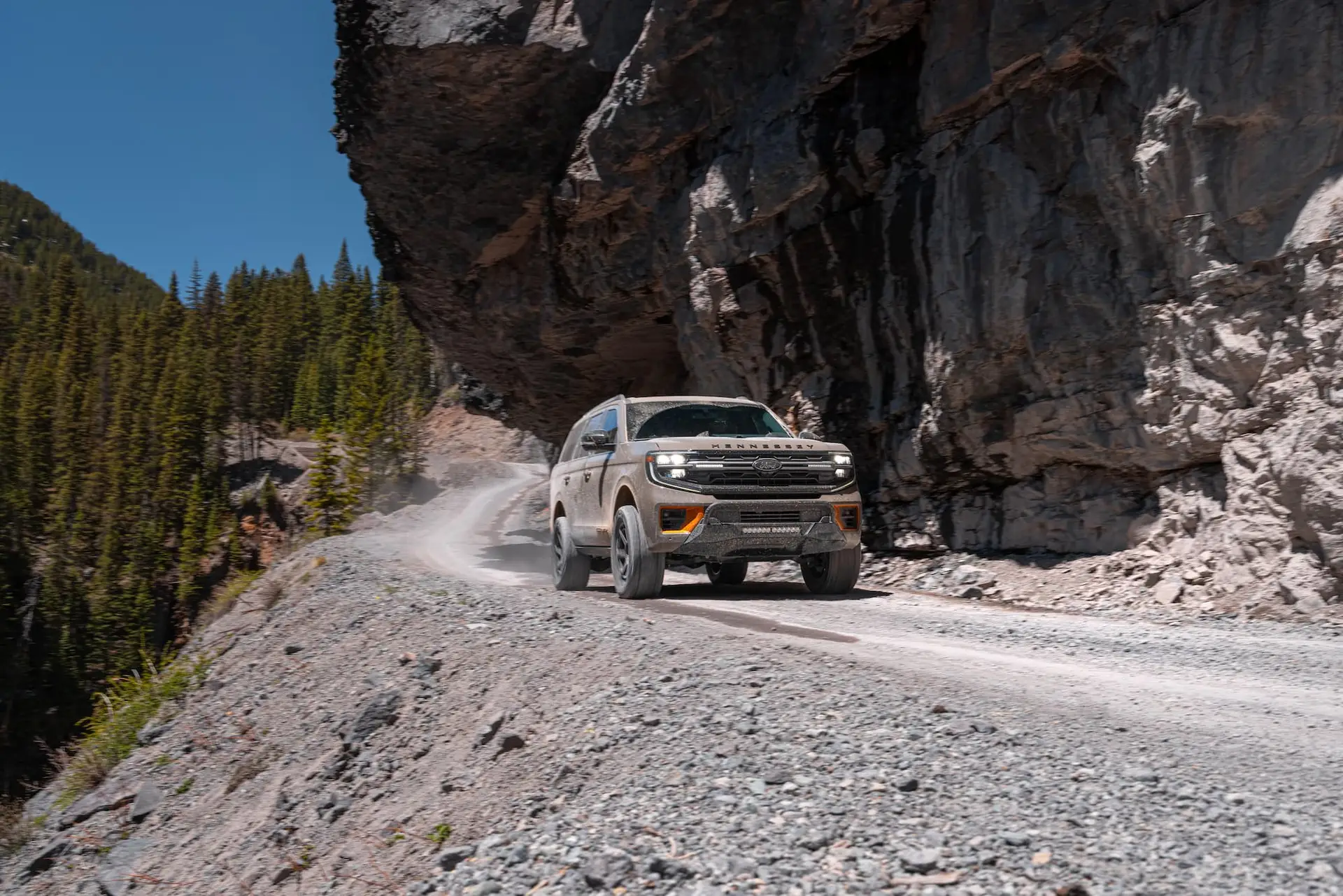 Narrow canyon mountain pass