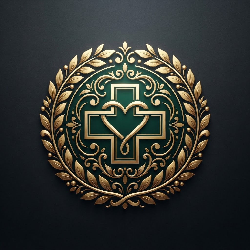 Premium medical & health insurance emblem