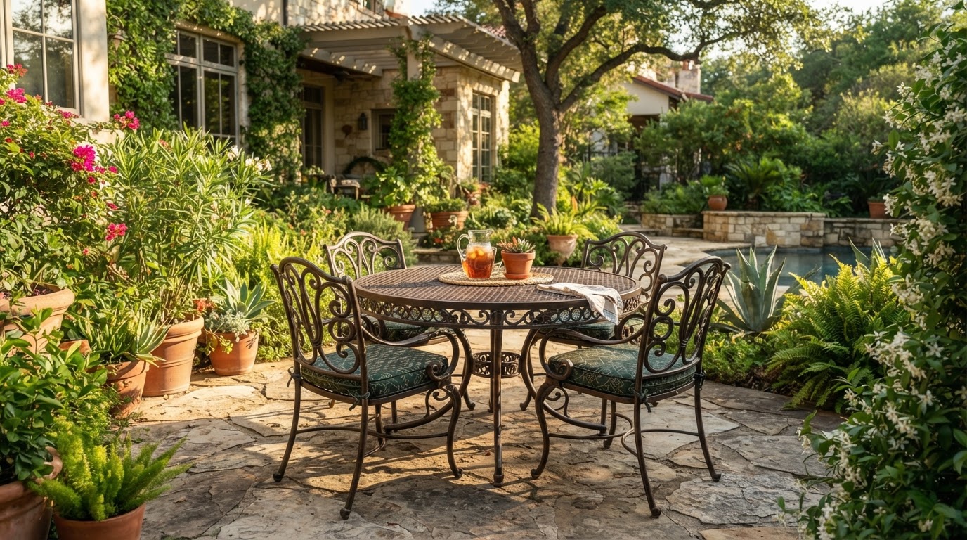 Patio furniture powder coated for a Converse family home