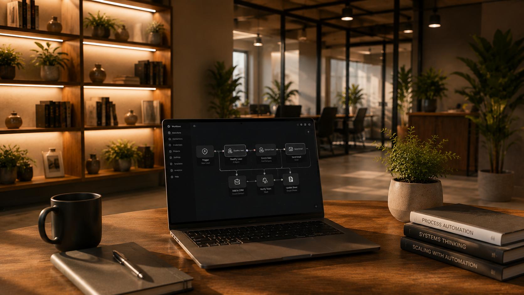 Inteligencia artificial y automatización de procesos en oficina corporativa