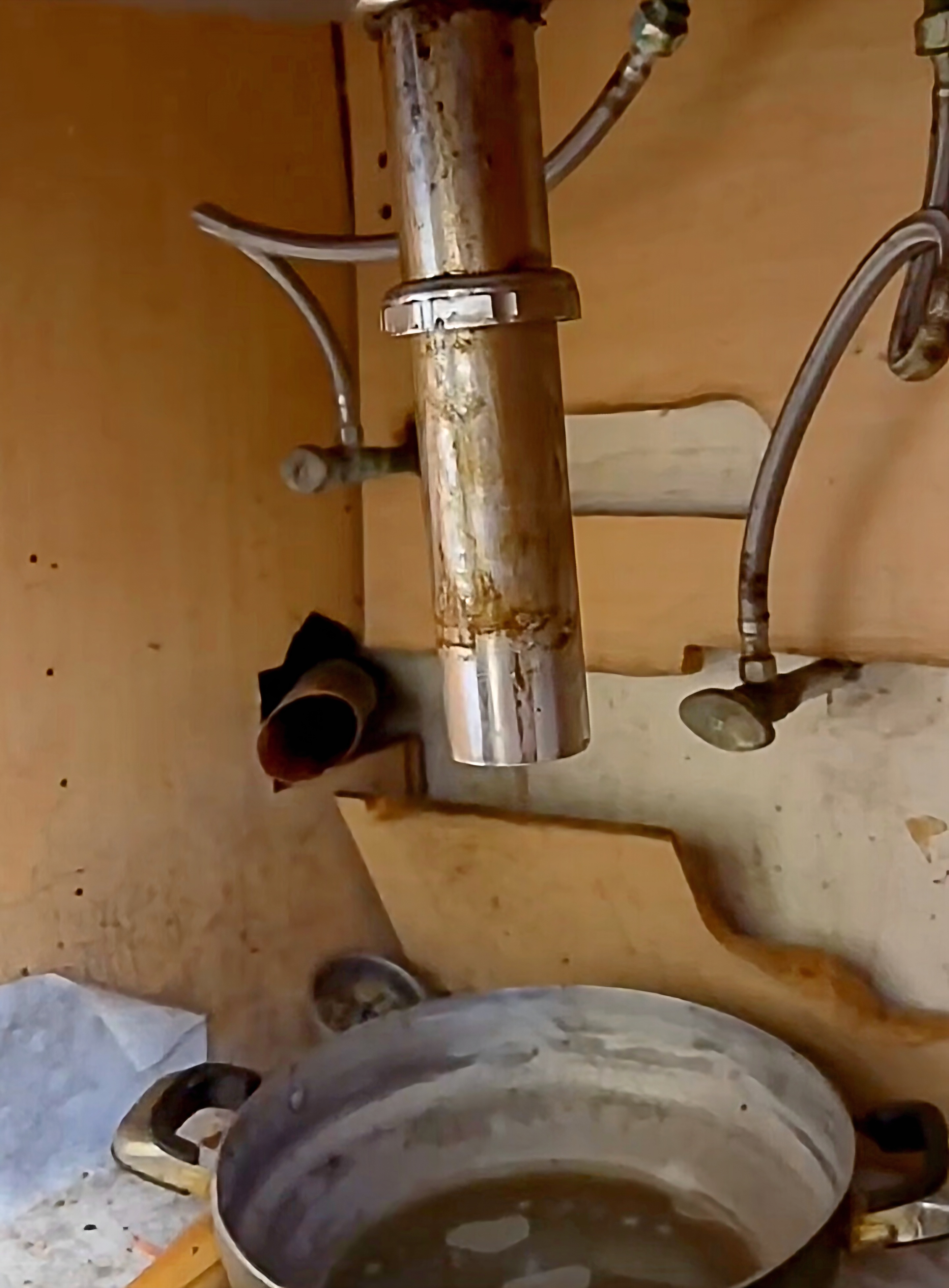 Under-Sink Drain & P-Trap Repair - Before