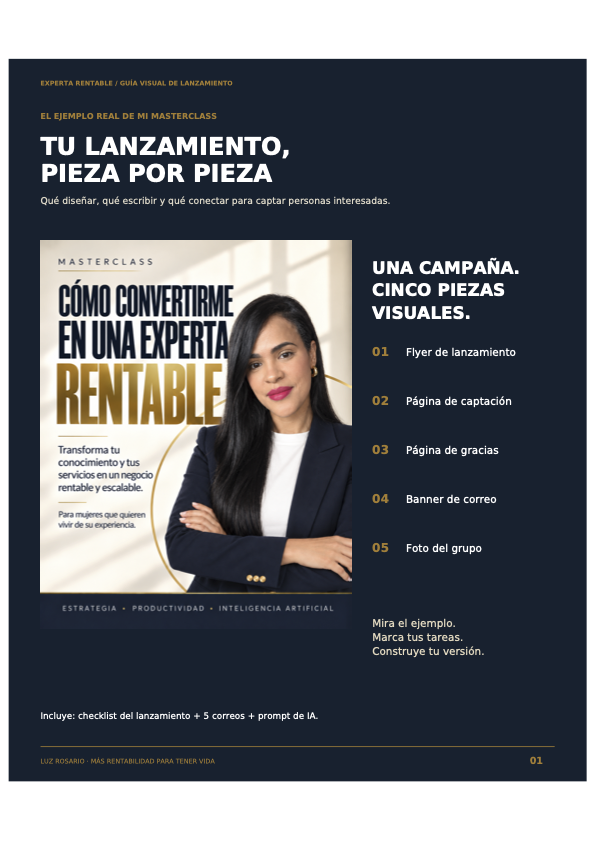 Tu Lanzamiento Pieza por Pieza - Luz Rosario