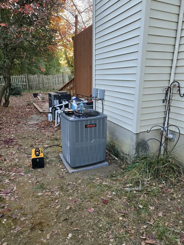 Outdoor Central AC Condenser Pad & Vacuum Staging