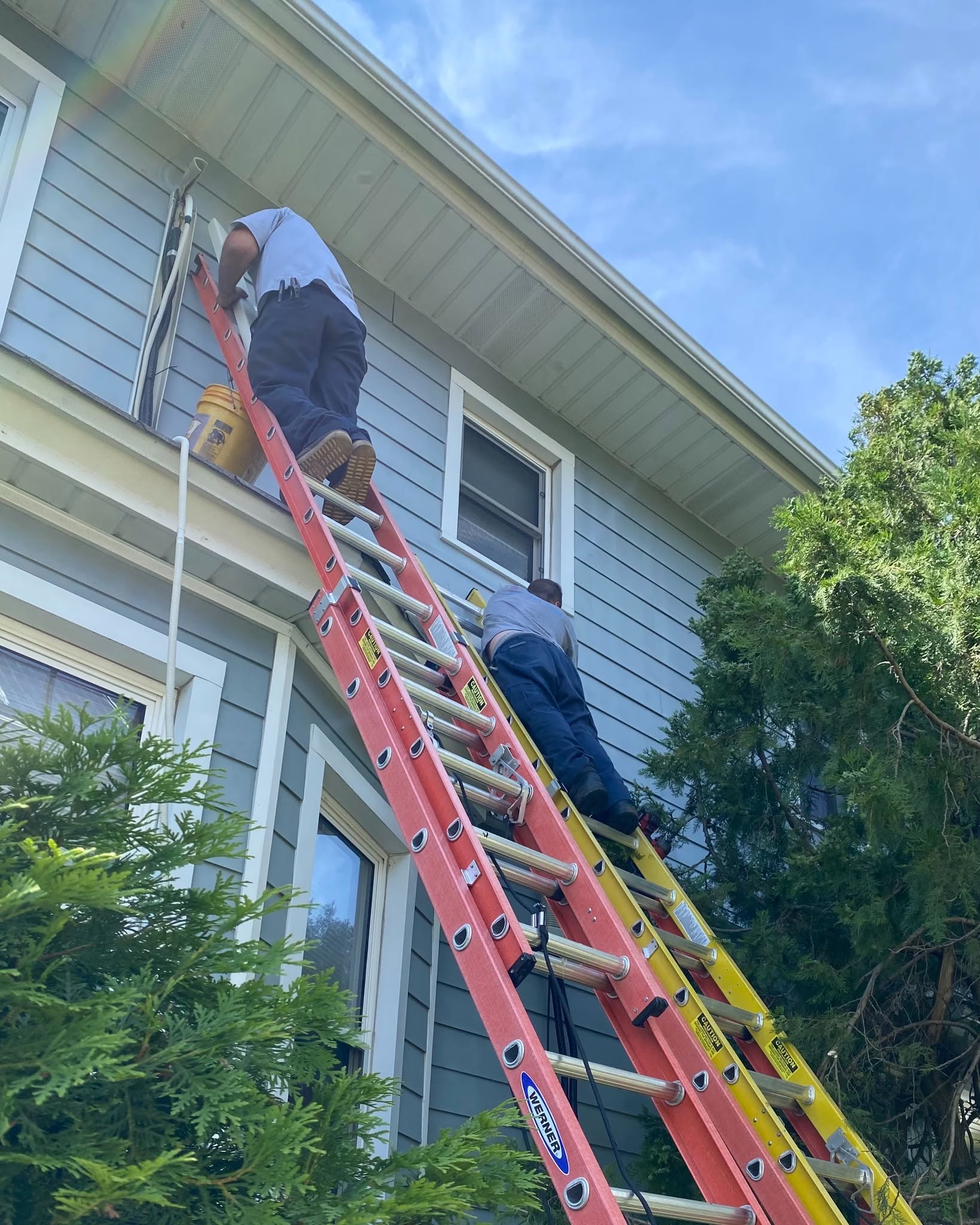 Second-Story Refrigerant Line & Electrical Run