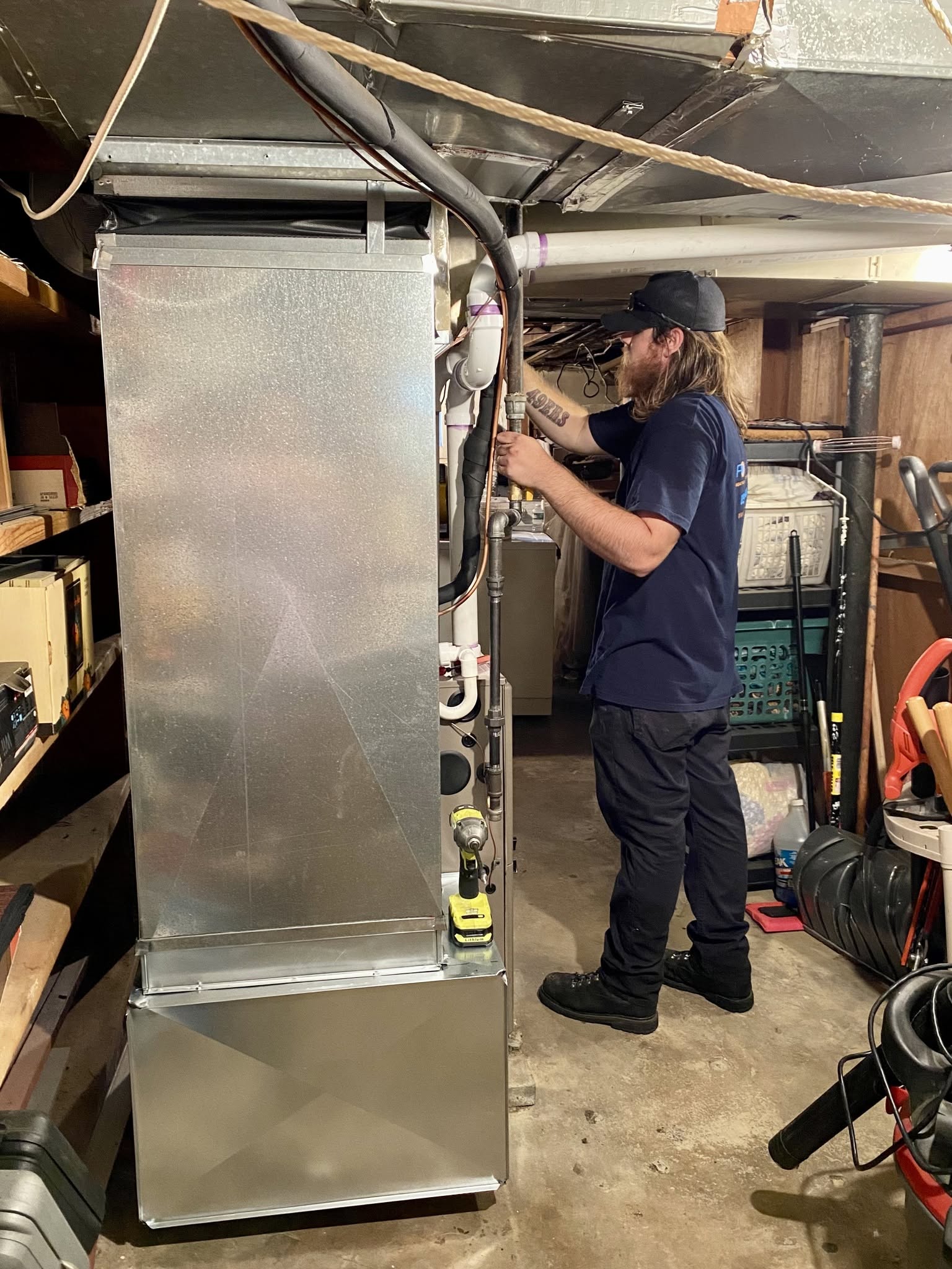 Basement Gas Piping & Return Drop Connection