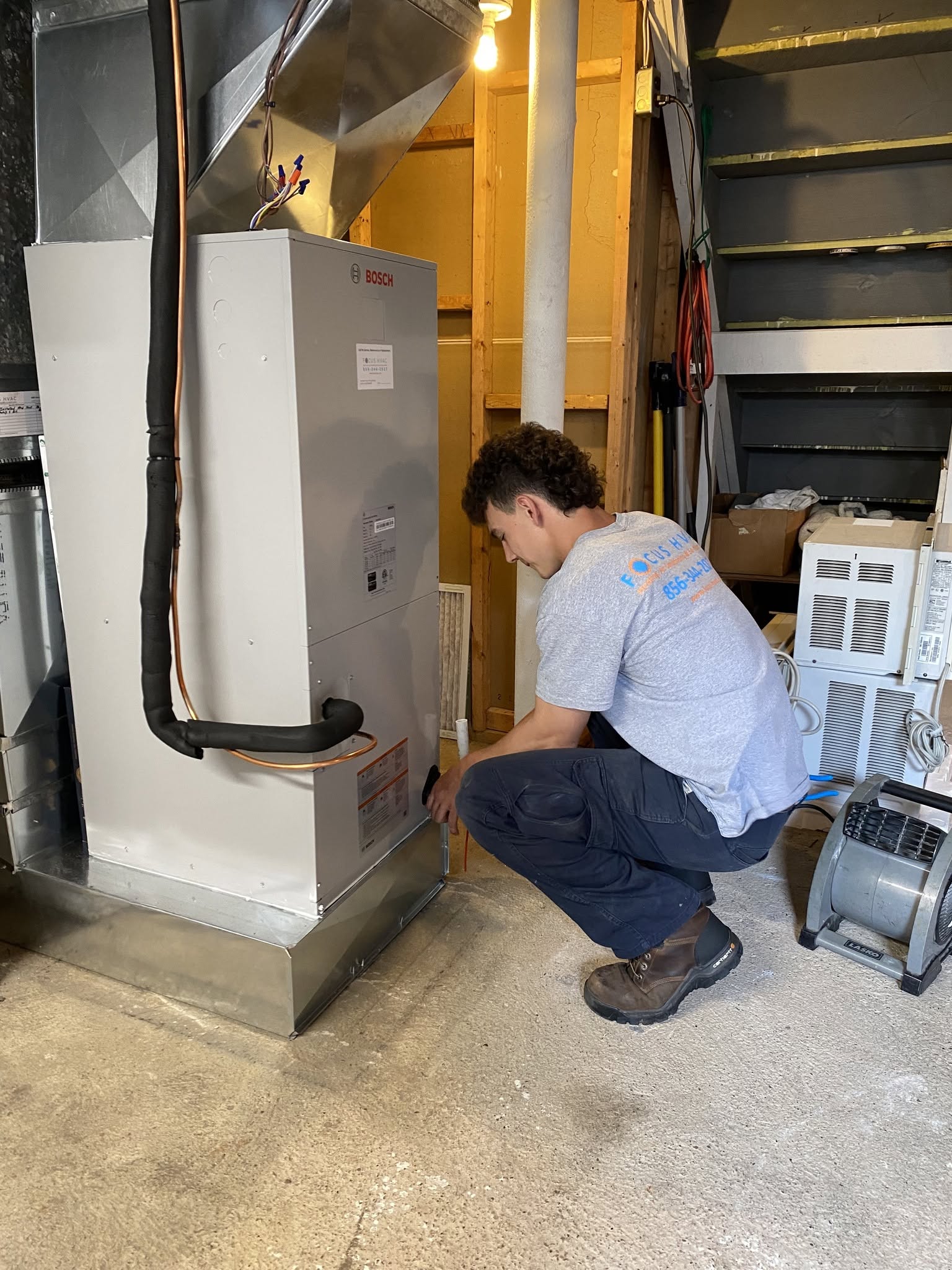 High-Efficiency Inverter Heat Pump Air Handler Setup