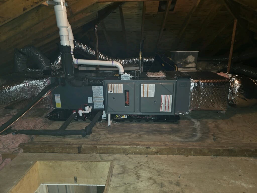 Horizontal Attic Gas Furnace & Secondary Drain Pan