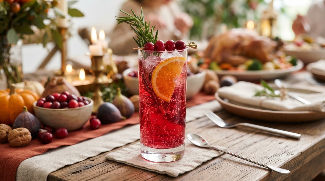 Sparkling Cranberry Mocktail — complete Thanksgiving recipe with ingredients and steps