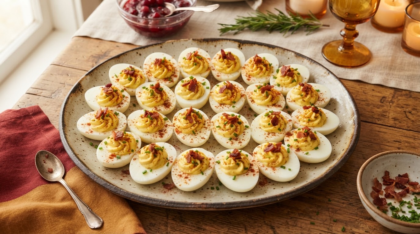 Classic Deviled Eggs — complete Thanksgiving recipe with ingredients and steps