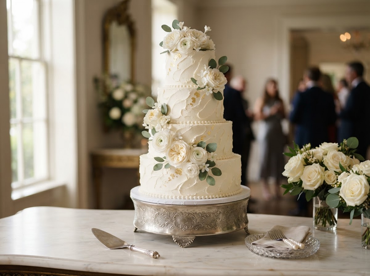 Champagne Tiers — Classic Celebrations cake by April's Cakes