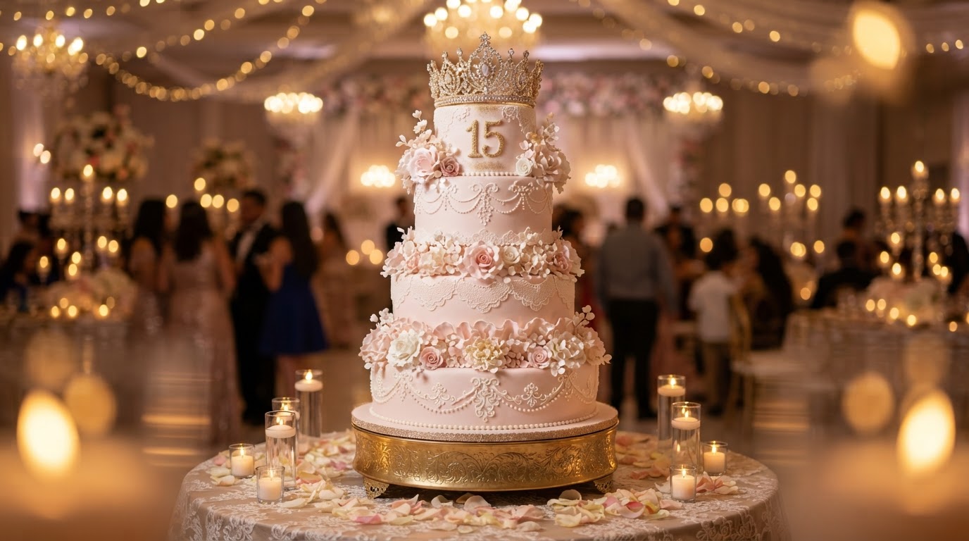 Quinceañeras cake by April's Cakes