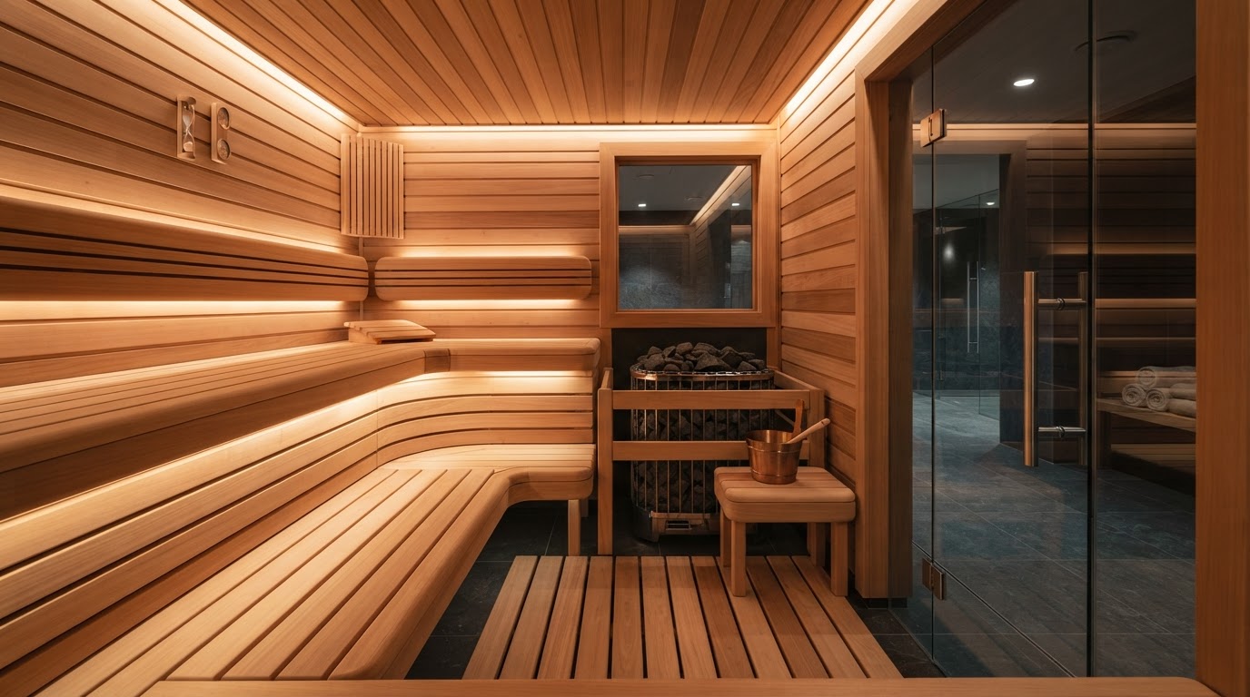 Dry heat sauna recovery room at Fitness Factory Gulf Shores