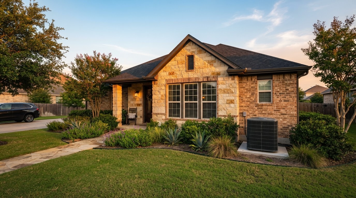 Central Texas home with a working air conditioning and heating system
