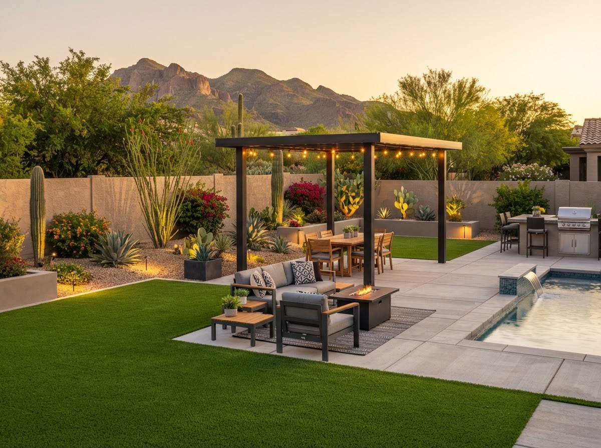 After: transformed Arizona backyard