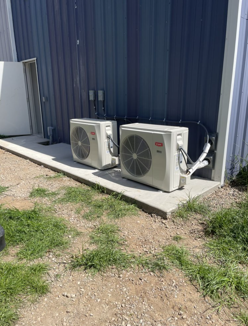 Commercial HVAC installation with custom line sets and balanced airflow