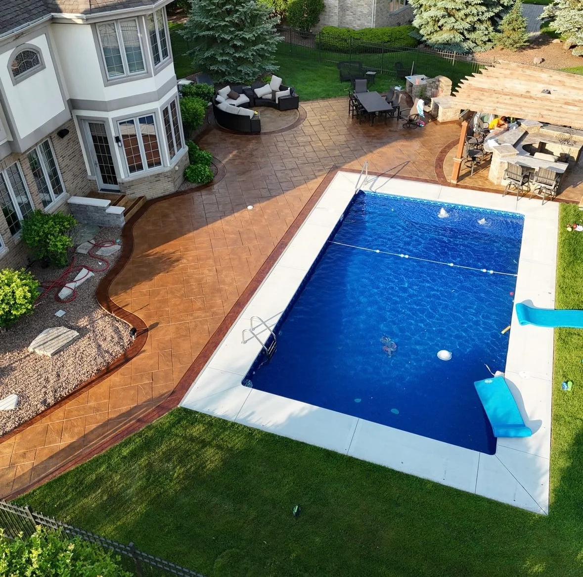 Carmel Luxury Resort Pool Deck, Pergola & Outdoor Kitchen