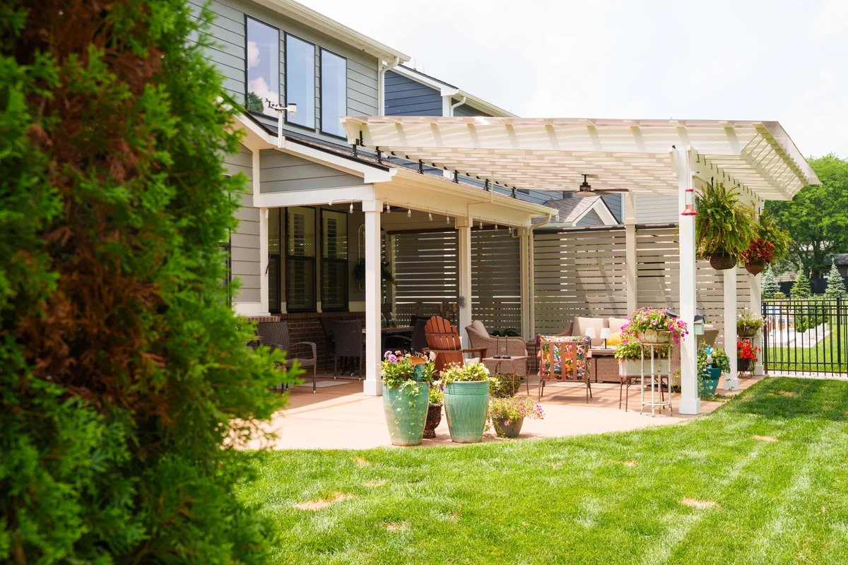 Hamilton County Covered Pergola Stamped Patio