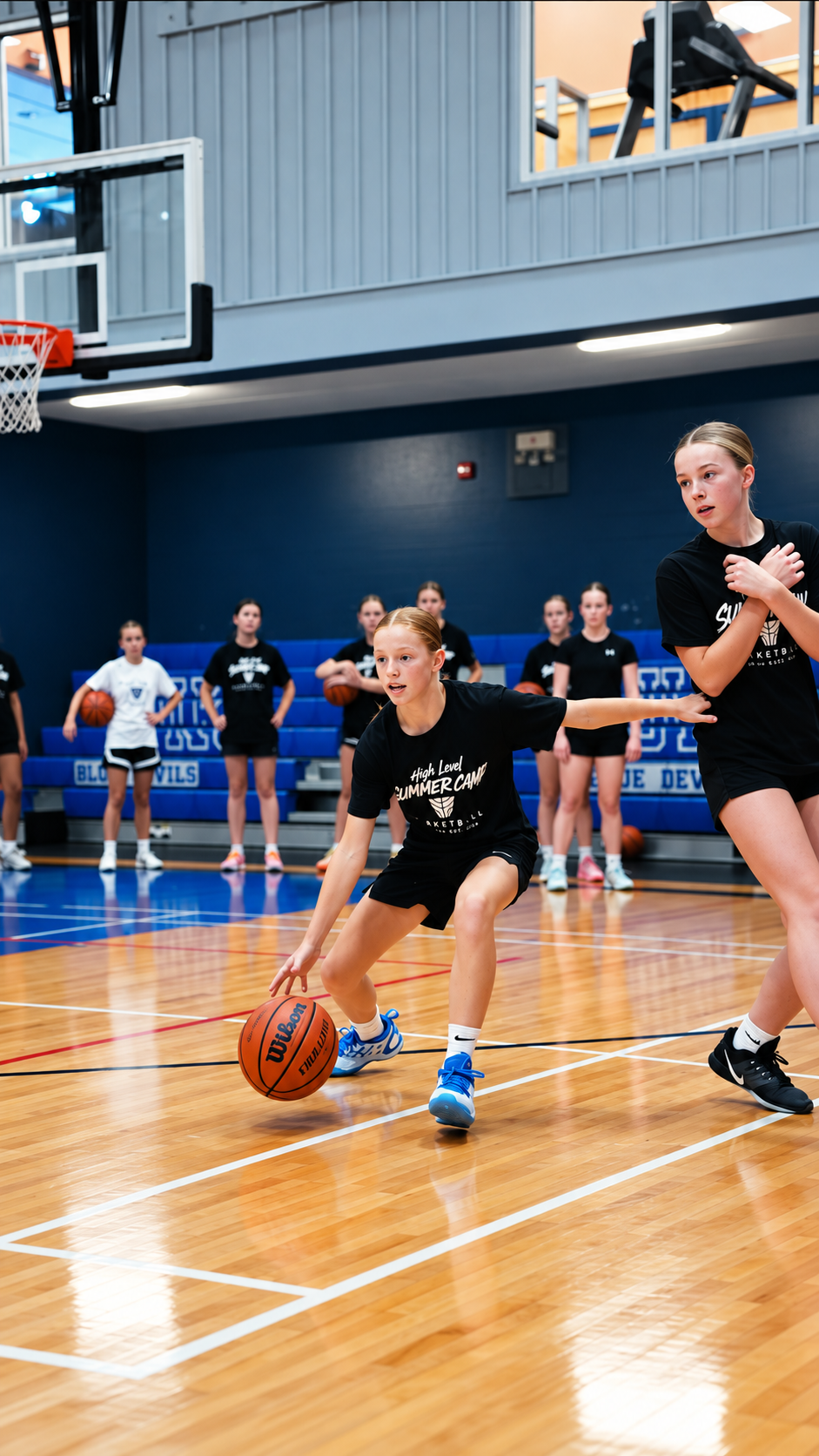High Level Basketball athletes training on court in Halifax