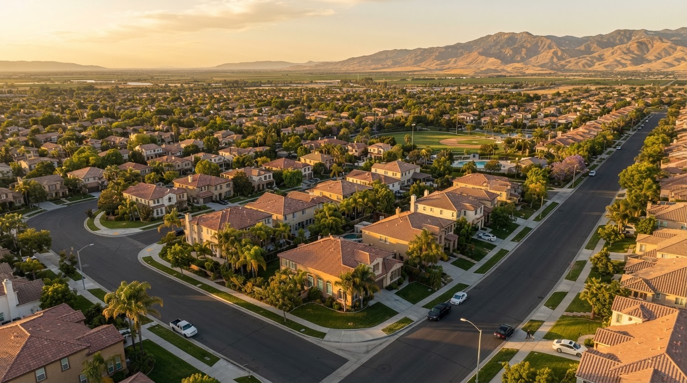 Bakersfield aerial neighborhood