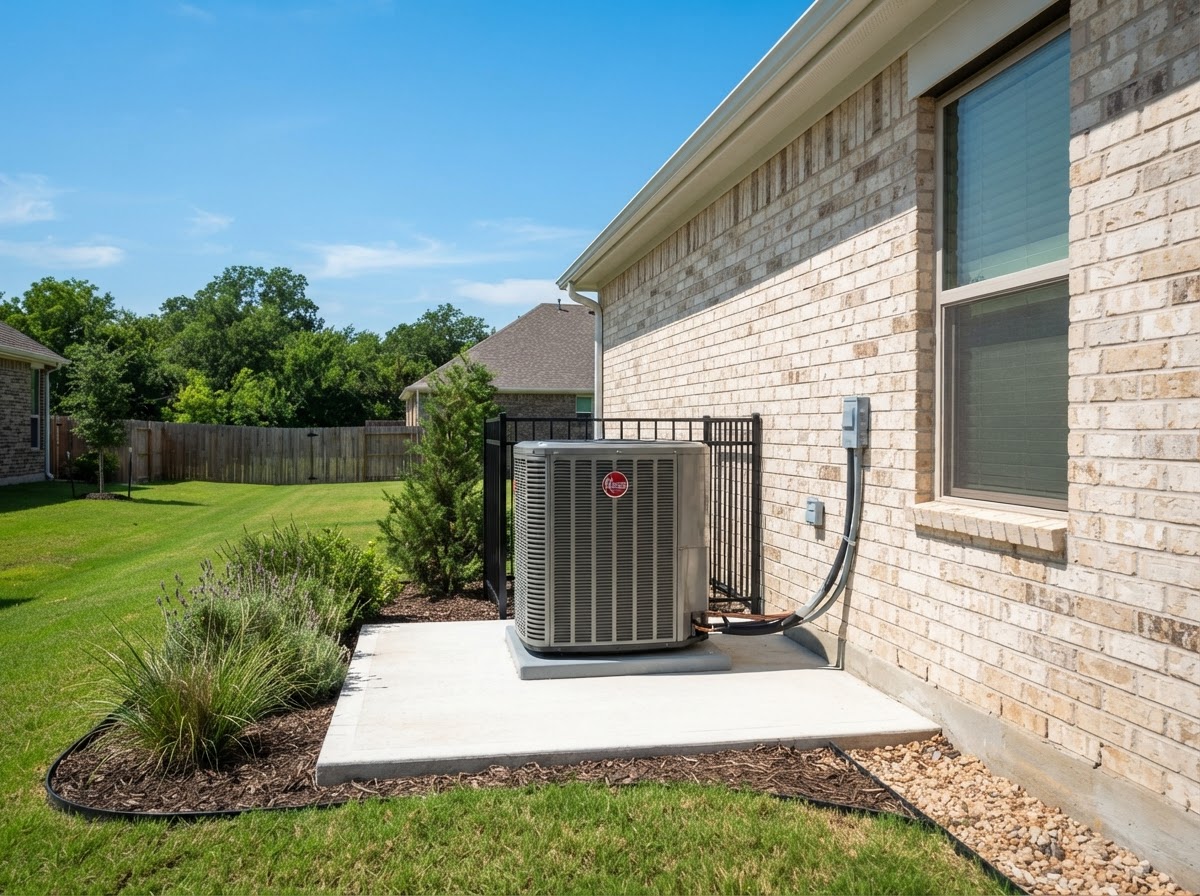 Clean, well-maintained outdoor air conditioning condenser unit