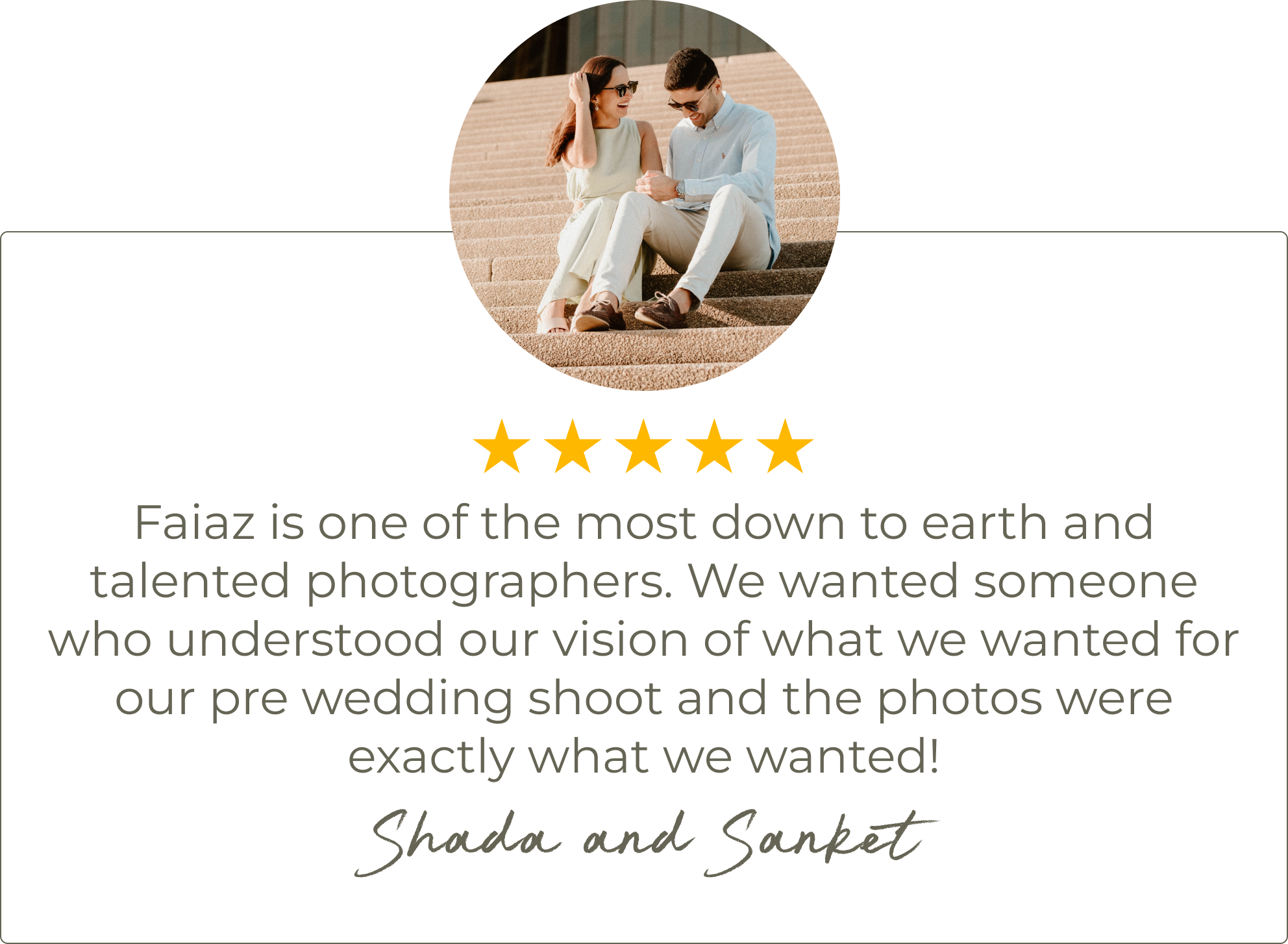 Client review from Shada and Sanket