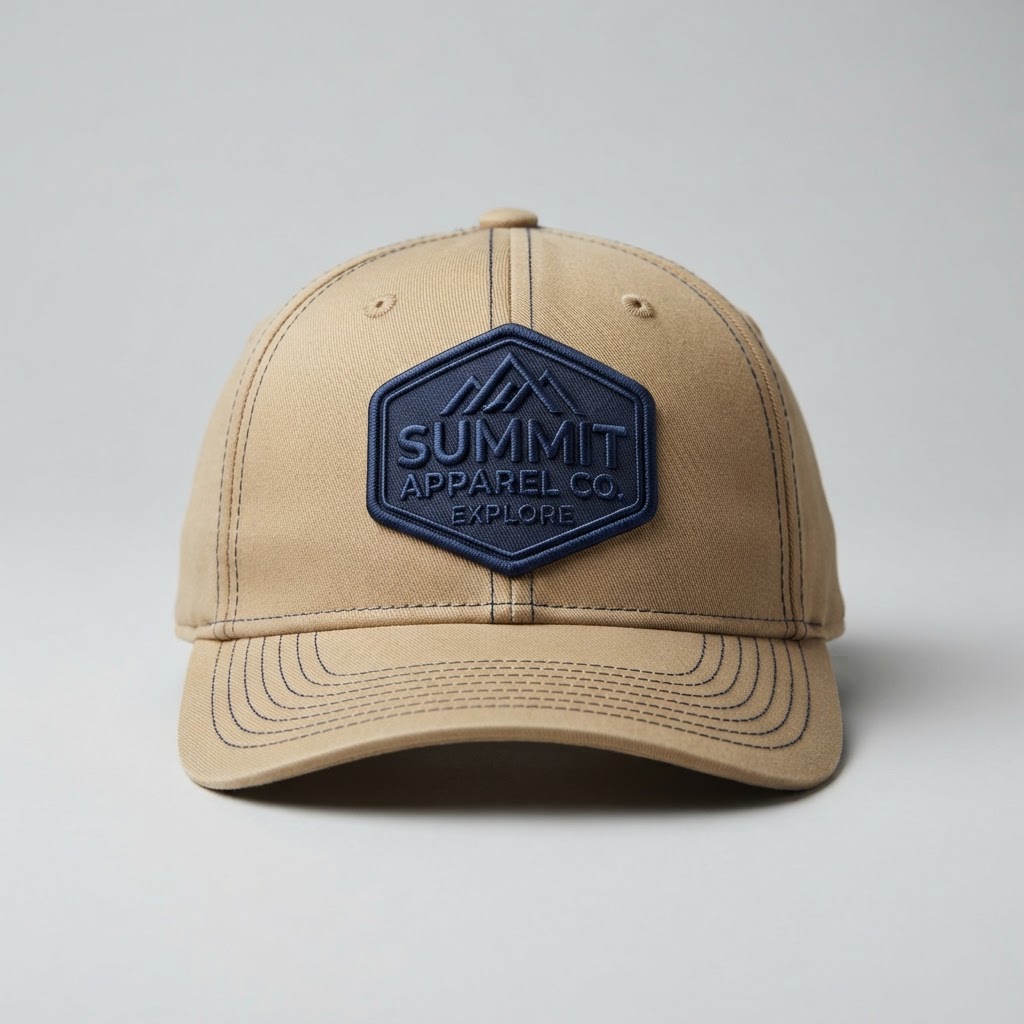 Hex Marker — Flexfit Flexfit FF5001, Tan, Embroidered Patch