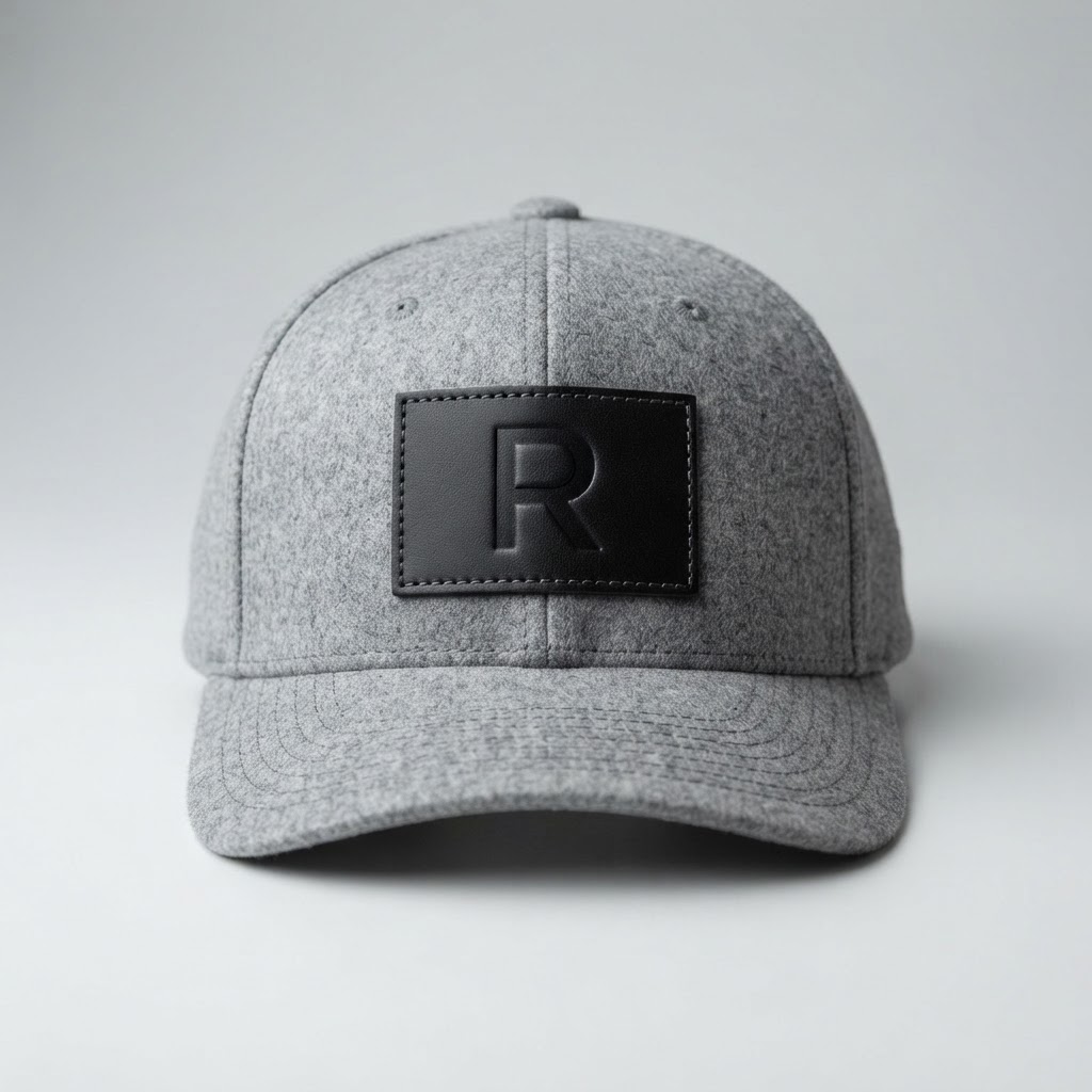 Monogram R — Flexfit Flexfit FF5001, Gray, Leather Patch