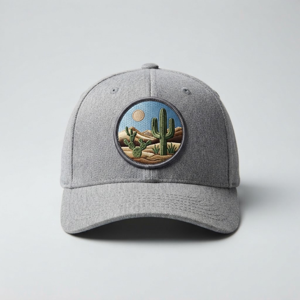 Cactus Field — Flexfit Flexfit FF5001M, Gray, Embroidered Patch