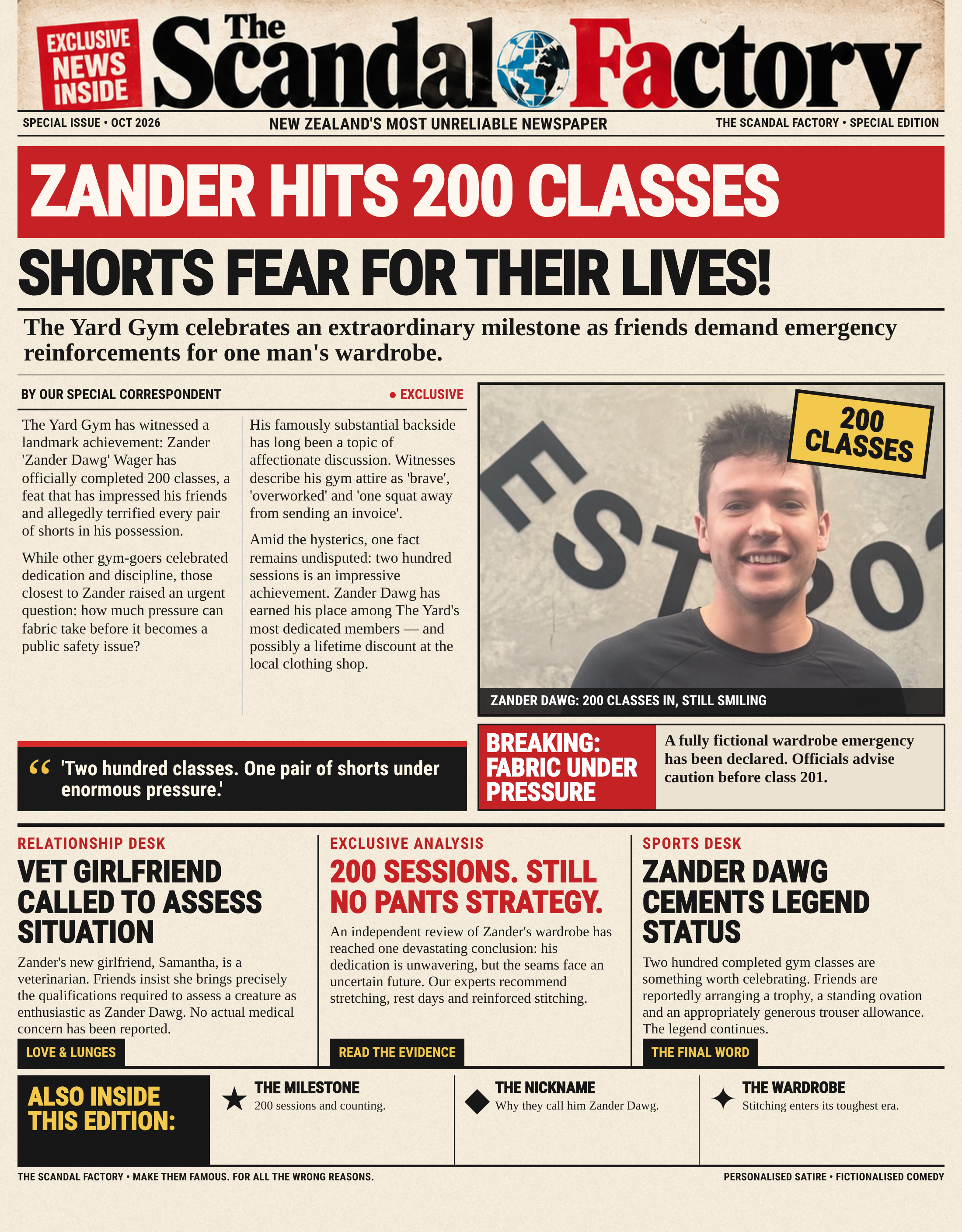 Zander Hits 200 Gym Classes