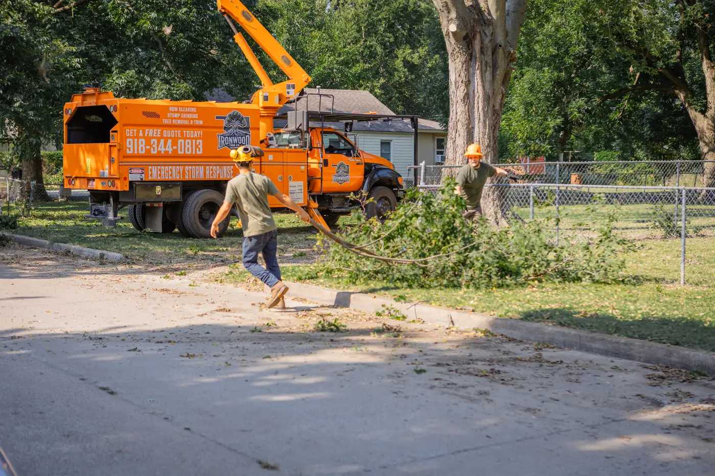 Ironwood Tree Co cleaning up storm damage in Tulsa, OK