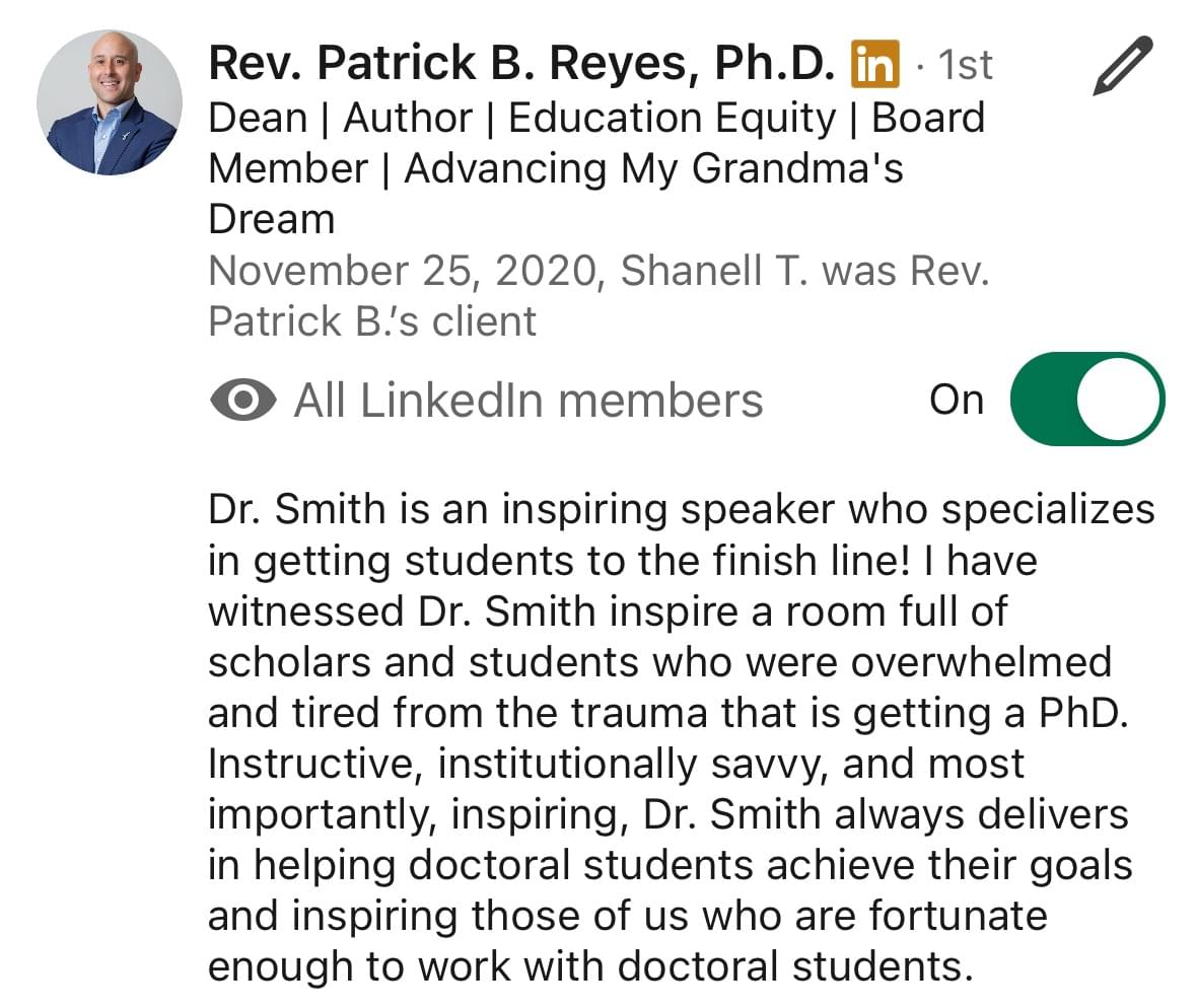 LinkedIn recommendation 5