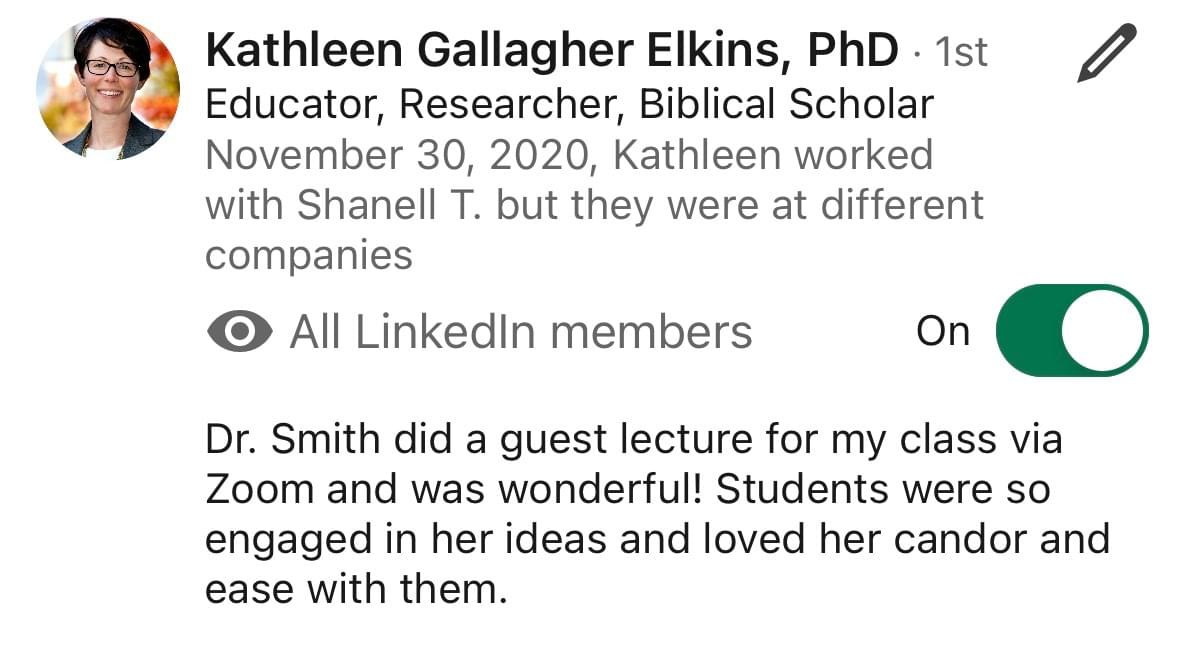 LinkedIn recommendation 2