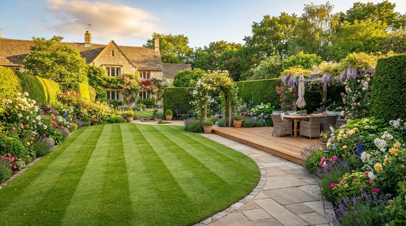 Deluxe Lawn Treatment, Borders & Cedar Accents