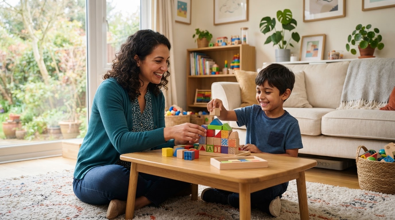 Children collaborating and having fun in therapy