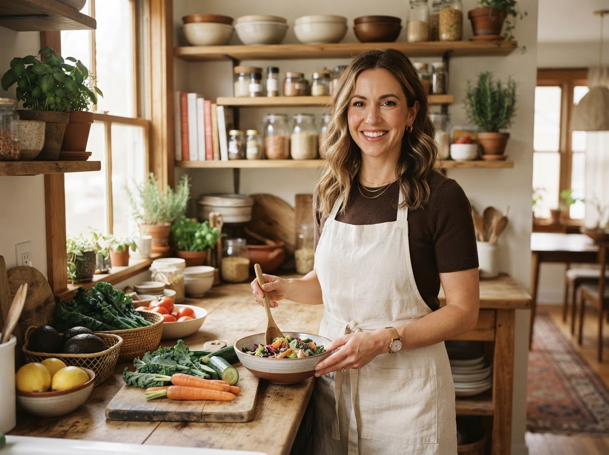 Mara Ellison in her sunlit kitchen