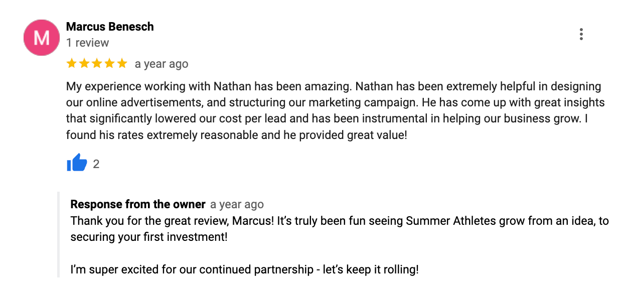 Marcus Benesch review screenshot
